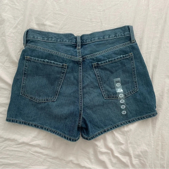 ZARA VINTAGE BLUE COTTON DENIM SHORTS SIZE 12 - Picture 4 of 9